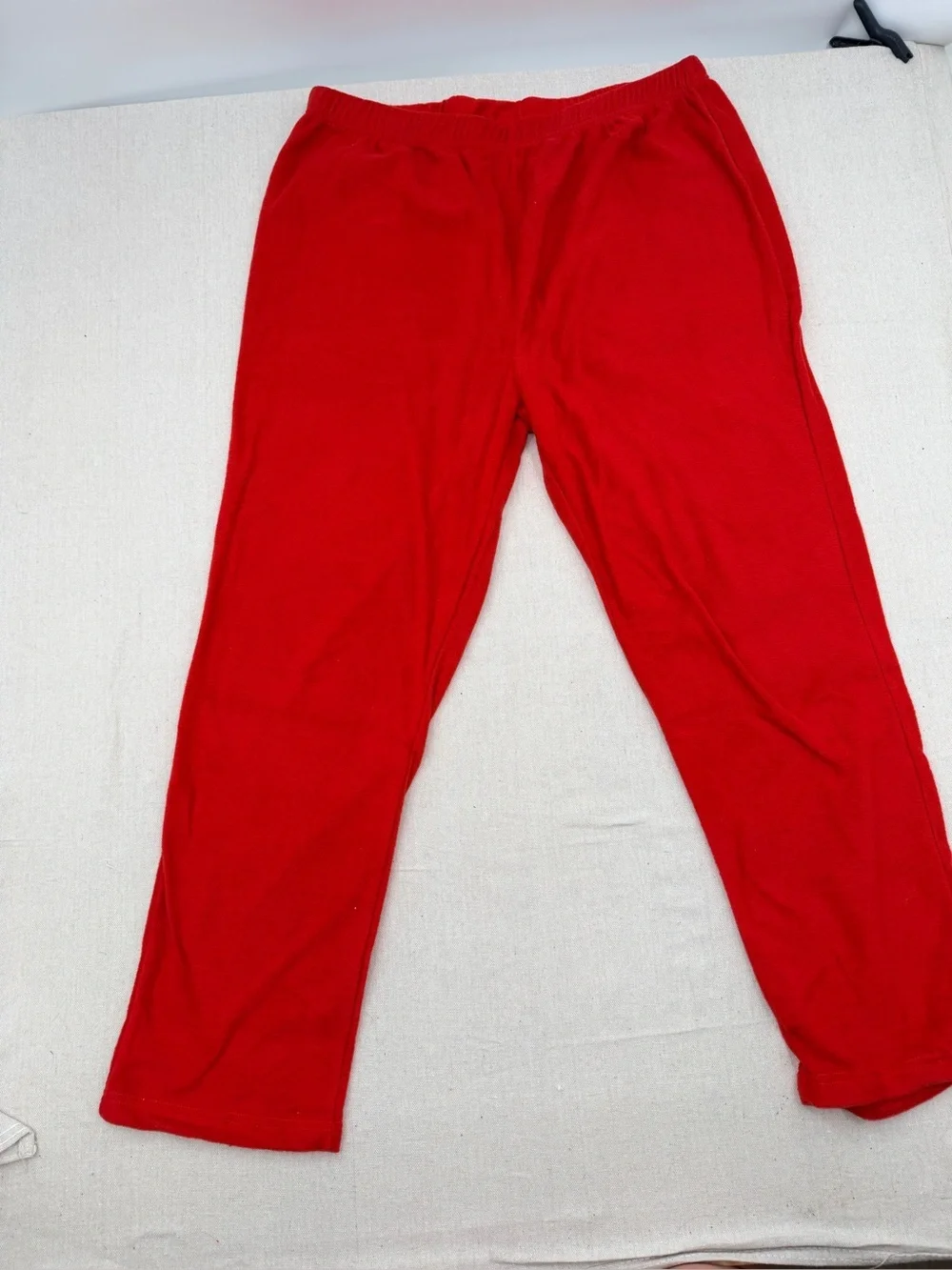Two-Piece Red and Cream Pajama Set